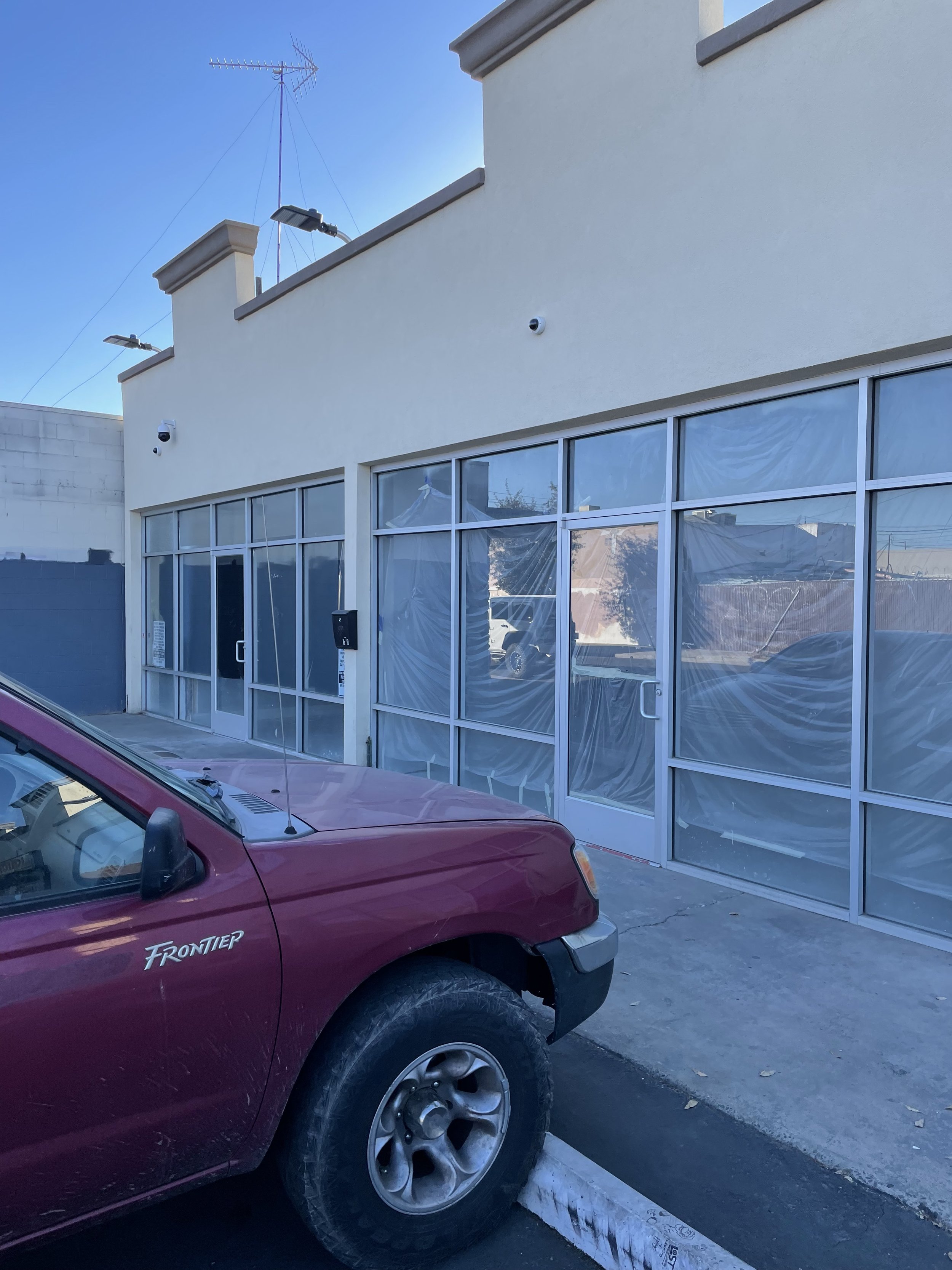 Commercial storefront window film installed by Modesto Pro Tint in Modesto, CA